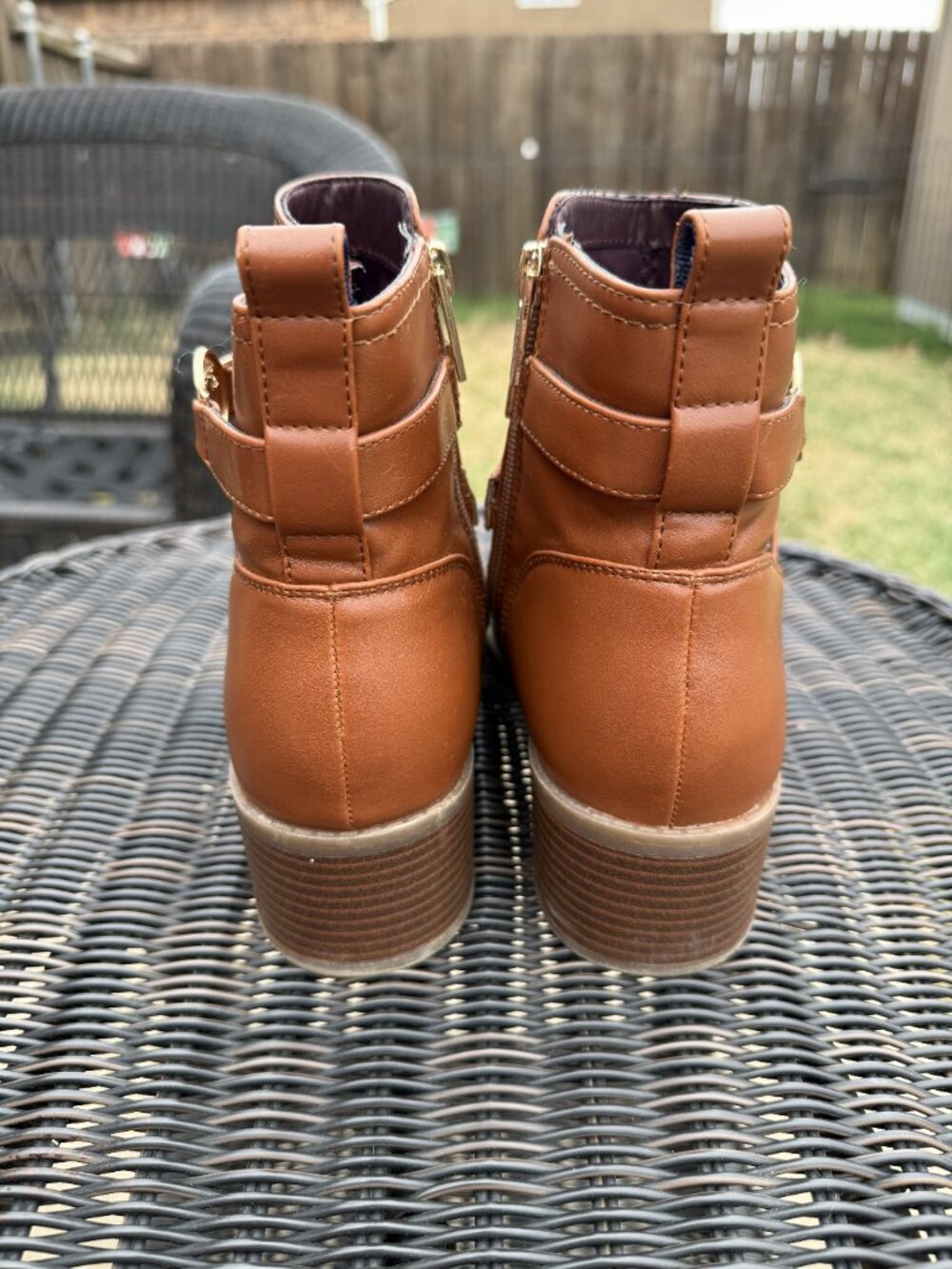 Tommy Hilfiger Women's Diyana Cognac Faux Leather Ankle Boots - Picture 3 of 5